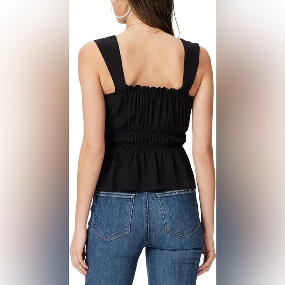 PAIGE Laureth Smocked Puff Sleeve Top – Black | NWT | Size S - Picture 6 of 8